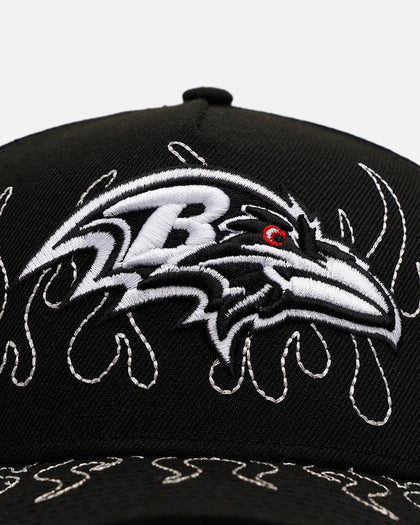 New Era Baltimore Ravens 'Outline Flames' 9FORTY A-Frame Snapback Black