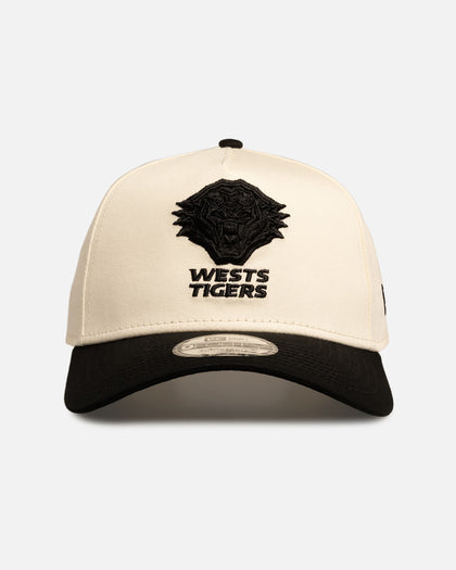 New Era Wests Tigers 'Chrome Black' 9FORTY A-Frame Snapback White/Black