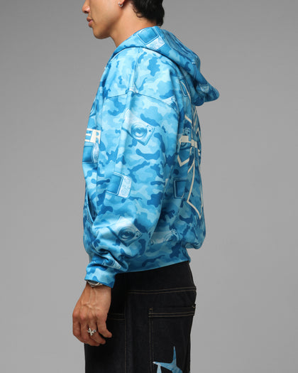 Loiter Digi Camo Zip Hoodie Blue Camo
