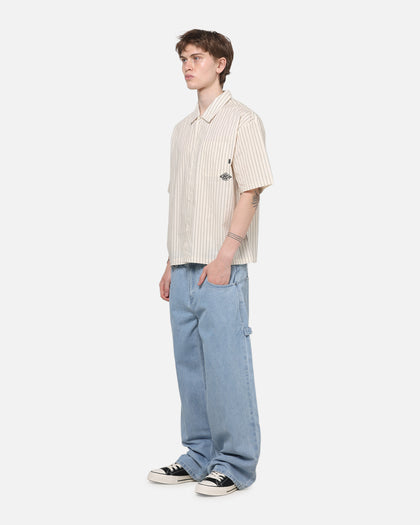 Carre Signature Rose Button Up Shirt Natural Pinstripe