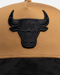 New Era Chicago Bulls "Wheat Black Suede" 9Forty A-Frame Snapback Beige/Khaki