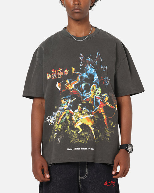 73Studio X Diablo Halloween Heroes Are Born Heavyweight T-Shirt Black Wash