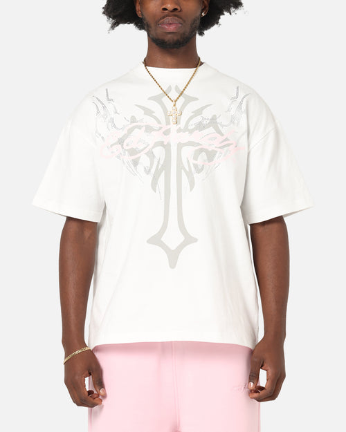 Ed Hardy Trinity Rhinestone T-Shirt Off White