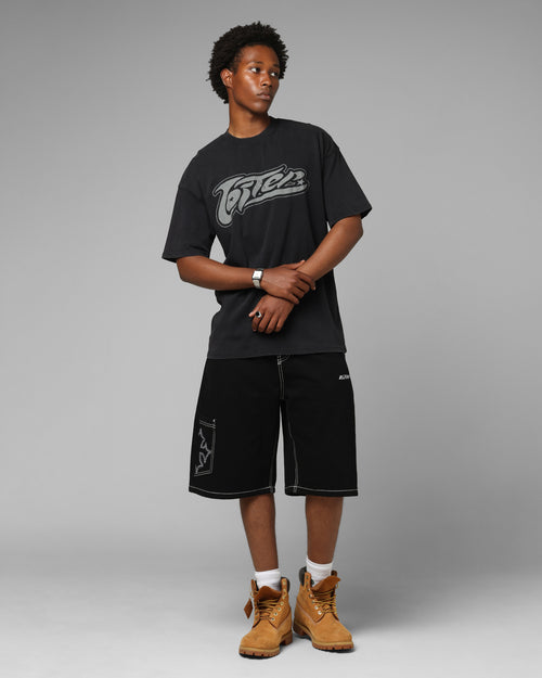 Loiter Jet Stream T-Shirt Black Acidwash