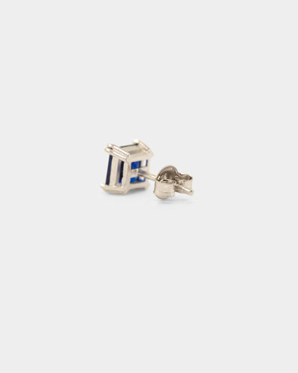 NXS Square Cut Earring White Gold/Blue