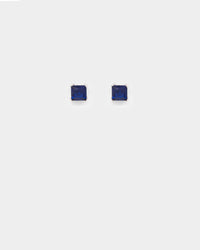 NXS Square Cut Earring White Gold/Blue