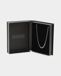 NXS 5mm Cuban Link Chain White Gold