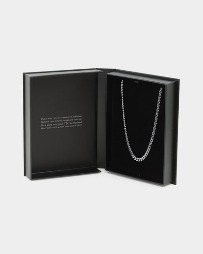 NXS 5mm Cuban Link Chain White Gold