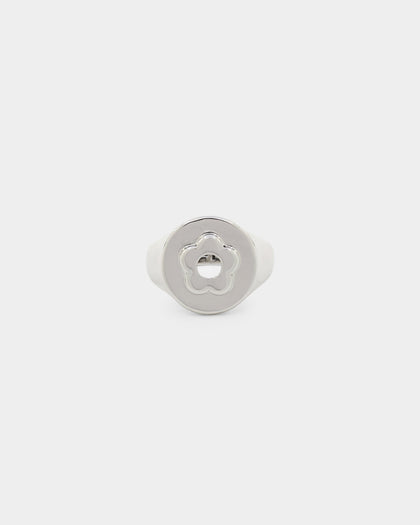 Wild For The Weekend Flower Power Signet Ring (Large) Silver