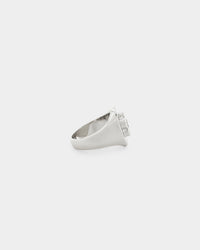 Wild For The Weekend Flower Power Signet Ring (Large) Silver