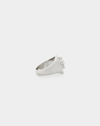 Wild For The Weekend Flower Power Signet Ring (Large) Silver