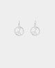 Wild For The Weekend Peace Drop Hoop Earrings Silver