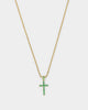 NXS Classic Mini Cross Pendant Gold/Green