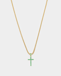 NXS Classic Mini Cross Pendant Gold/Green
