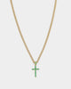 NXS Classic Mini Cross Pendant Gold/Green