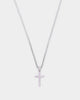 NXS Classic Mini Cross Pendant White Gold/Pink