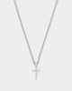 NXS Classic Mini Cross Pendant White Gold/Pink