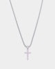 NXS Classic Mini Cross Pendant White Gold/Pink