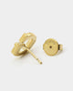 Guess Mainline Party Pave G Logo 9mm Stud Earrings Gold