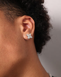 Guess Mainline Flower Party 12mm CZ Studs Earrings Silver