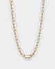 Guess Mainline Women's 17" White & Crystals Yellow Gold Necklace White
