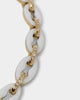 Guess Mainline Women's 17" White & Crystals Yellow Gold Necklace White
