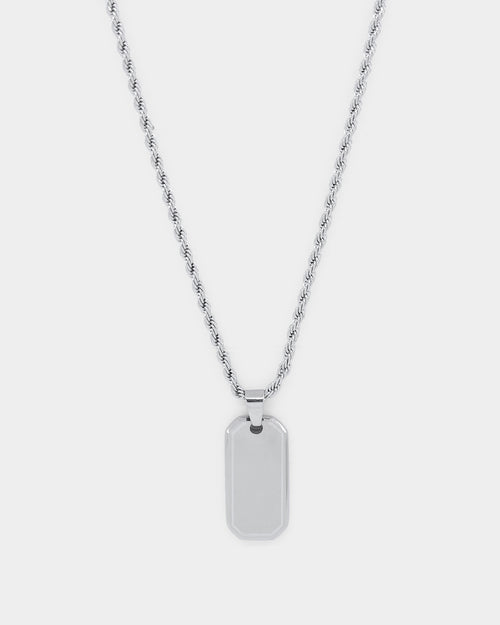 INFRA Tab Pendant Necklace Stainless Steel
