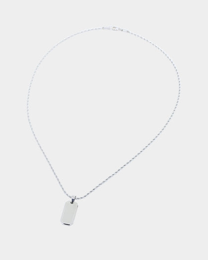 INFRA Tab Pendant Necklace Stainless Steel