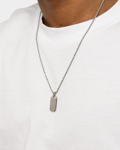 INFRA Tab Pendant Necklace Stainless Steel