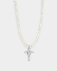 NXS Cupids Pearl Necklace White Gold