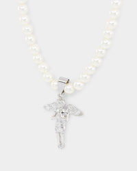 NXS Cupids Pearl Necklace White Gold