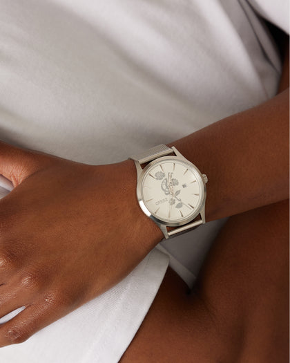 Carre Tourbillion Watch Silver