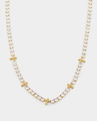 NXS Iced Cross Tennis Chain Iced Gold