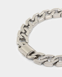 NXS Hex Cut Curb Bracelet White Gold
