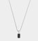 NXS Rectangle Stone Pendant Chain White Gold/Black