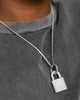 NXS Iced Padlock Pendant Iced White Gold