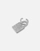NXS Iced Padlock Pendant Iced White Gold