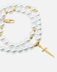NXS Dagger Pearl Necklace Pearl/Gold