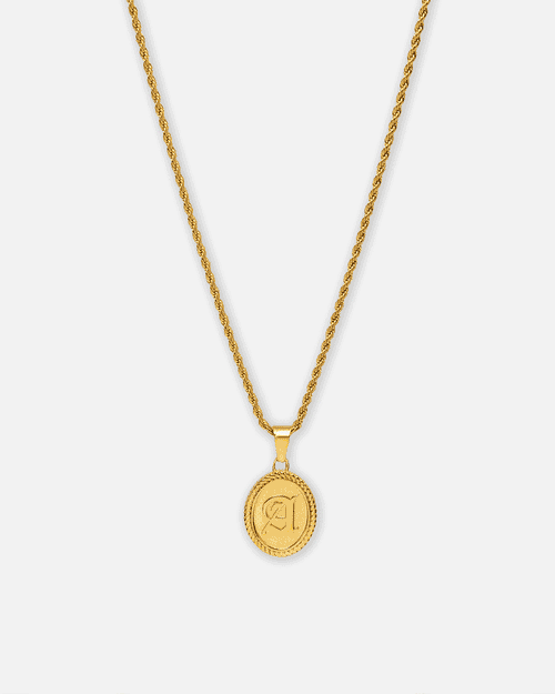 NXS Vintage Letter Necklace Gold