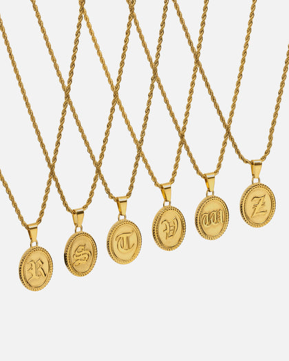 NXS Vintage Letter Necklace Gold