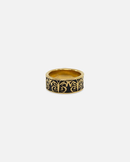 NXS Butterfly Band Ring Gold/Black