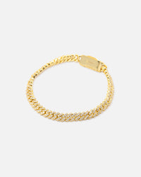 Saint Morta 6mm Iced Cuban Prong Bracelet Iced Gold
