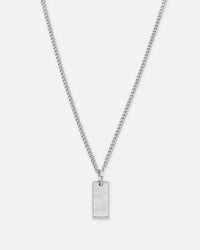 Saint Morta Carved Tag Necklace White Gold
