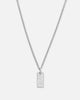 Saint Morta Carved Tag Necklace White Gold