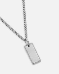 Saint Morta Carved Tag Necklace White Gold