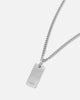Saint Morta Carved Tag Necklace White Gold