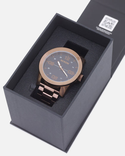Nixon Corporal Stainless Steel Watch Chocolate/Dark Roast Brown