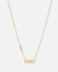 Guess Mainline Women's Modern Love Central Knot Necklace Yellow Gold