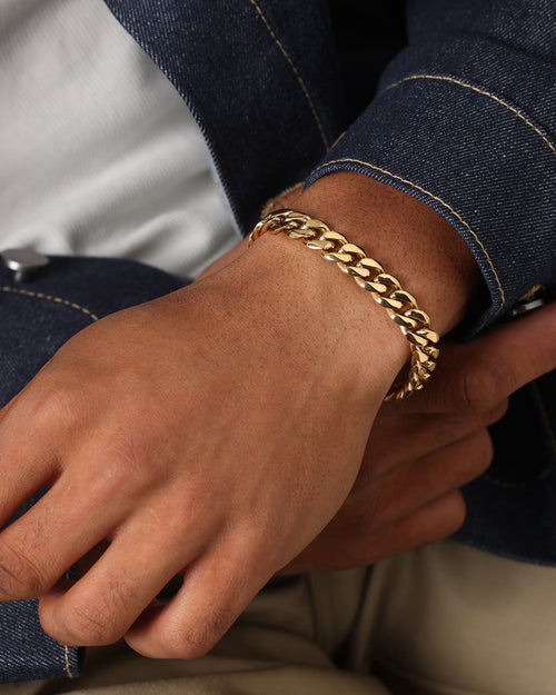 Saint Morta 10mm Cuban Bracelet Gold