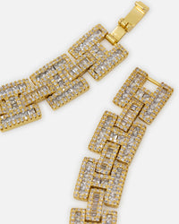 Saint Morta Baguette Interlink Chain Iced Gold